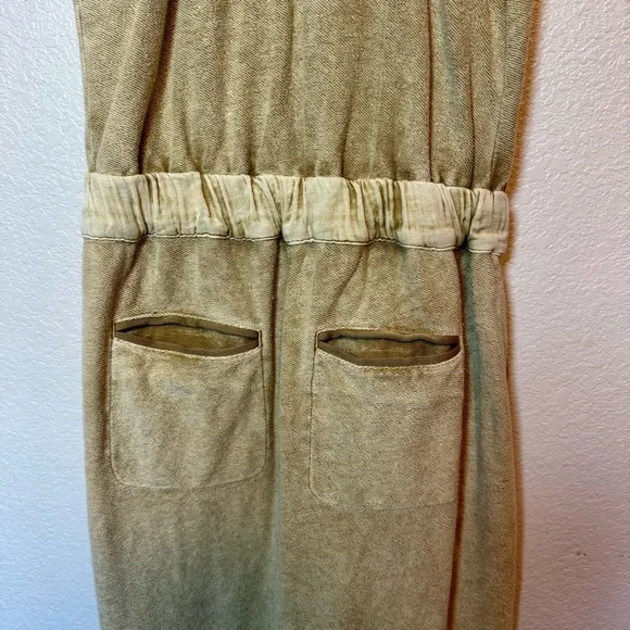 NWOT Free People Movement Timko Onesie Utility Jumpsuit Wide Leg Neutral Tan Med - Picture 9 of 12
